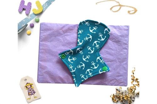Buy  7 inch Thong Liner Cloth Pad Teal Anchors now using this page